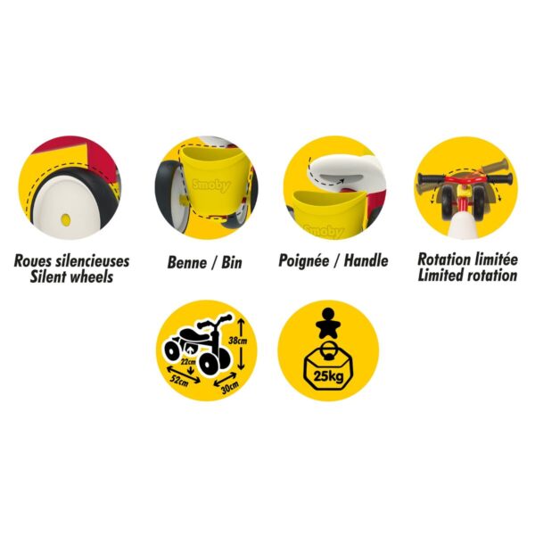 Girello Smoby Mickey Bearer Rookie Rosso