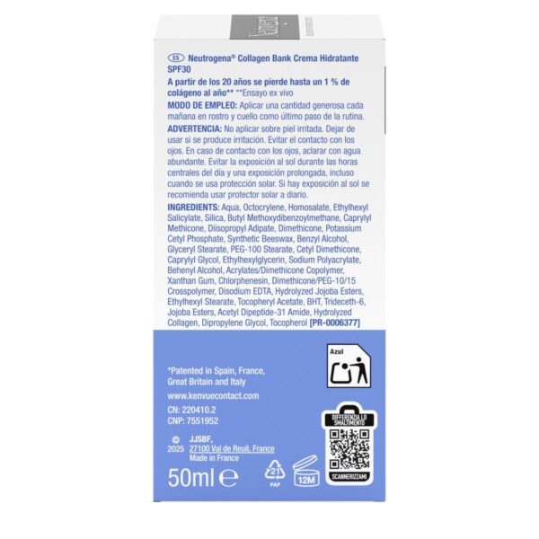 Crema Viso Neutrogena COLLAGEN BANK Spf 30 50 ml