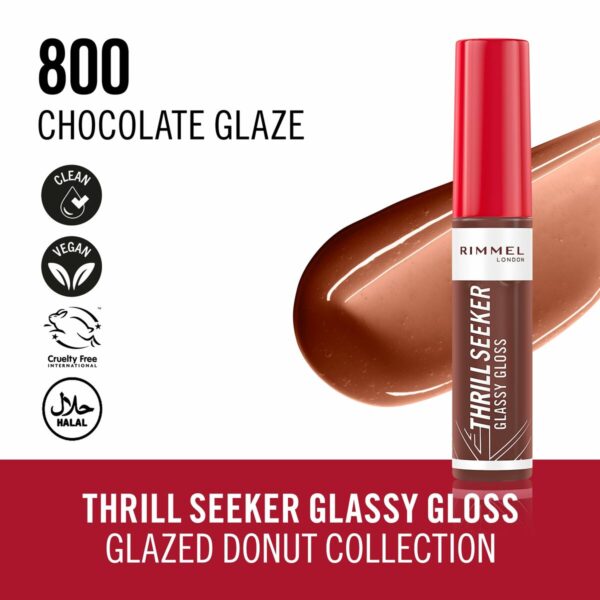Lucidalabbra Rimmel London THRILL SEEKER Nº 800-Chocolate Glaze 10 ml