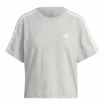 Maglia a Maniche Corte Donna Adidas 3S Cropped Top Grigio chiaro (XS)