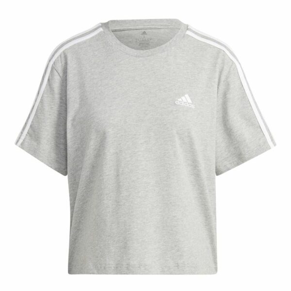 Maglia a Maniche Corte Donna Adidas 3S Cropped Top Grigio chiaro (XS)