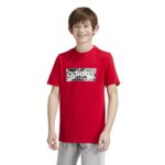 Maglia a Maniche Corte per Bambini Adidas Camo Linear 11-12 anni Rosso