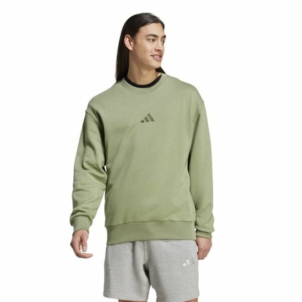 Felpa senza Cappuccio Adidas All Szn French Terry Crew Verde L