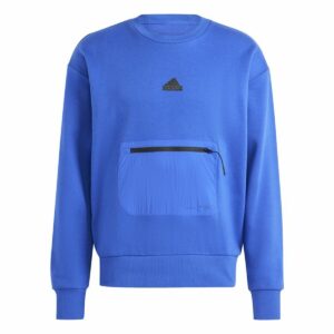 Felpa senza Cappuccio Adidas City Es e Fleece Azzurro