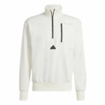 Felpa senza Cappuccio Adidas City Es e Fleece Half-Zip Bianco XXL