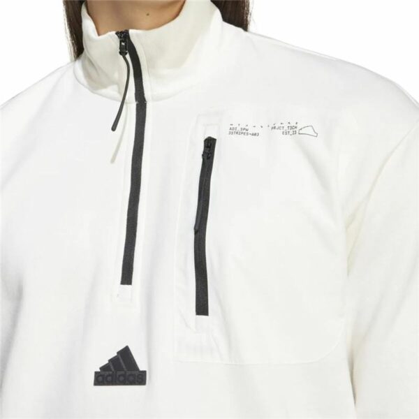 Felpa senza Cappuccio Adidas City Es e Fleece Half-Zip Bianco XXL