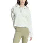 Felpa con Cappuccio Donna Adidas Essentials 3 Bandas French Terry Beige
