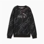 Felpa senza Cappuccio Donna Puma Essentials+ Animal Aop Crew Fl Mujer Nero