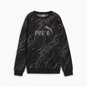 Felpa senza Cappuccio Donna Puma Essentials+ Animal Aop Crew Fl Mujer Nero