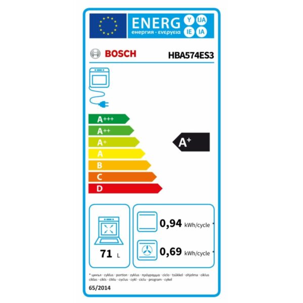 Forno Pirolitico BOSCH HBA574ES3 71 L 3600 W
