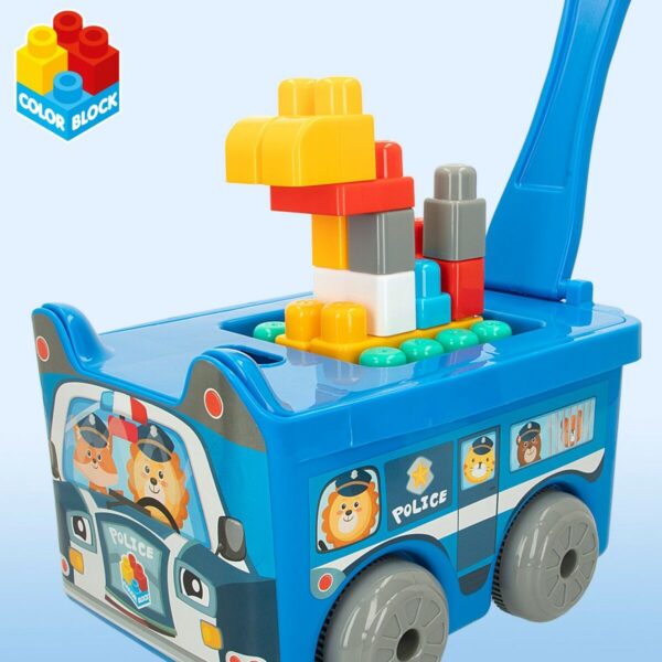 Blocchi di Costruzioni Color Block Valigia Macchina Polizia 30 Pezzi (2 Unità)