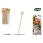 Set di Cucchiai Algon Legno 15,2 cm 24 Pezzi (18 Unità)