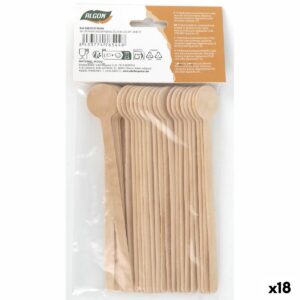 Set di Cucchiai Algon Legno 15,2 cm 24 Pezzi (18 Unità)