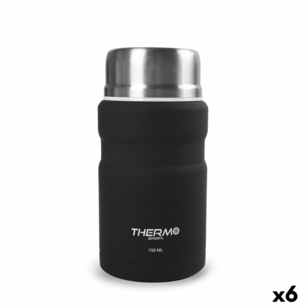Thermos per Alimenti ThermoSport Nero Acciaio 750 ml (6 Unità)
