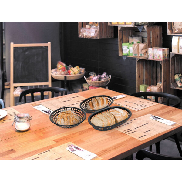 Cestino per il Pane Nero Plastica Rotonda 19,6 x 19,6 x 4,6 cm (24 Unità)