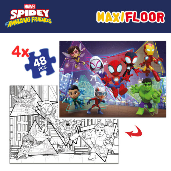 Set di 4 Puzzle Spidey 35 x 1,5 x 25 cm 48 Pezzi (6 Unità)