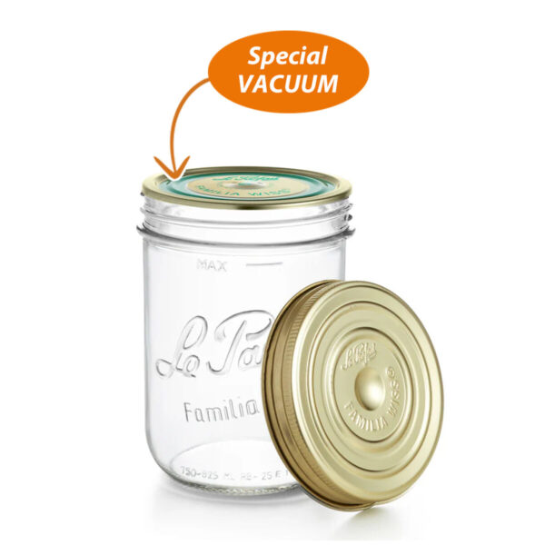 Vaso Le Parfait Wiss Trasparente Dorato 500 ml Ermetico (6 Unità)