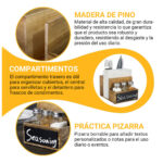 Contenitore per Sistemare Multiuso My Bar Legno 14,5 x 18 x 12 cm (6 Unità)