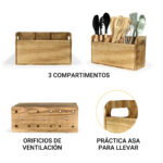 Contenitore per Utensili da Cucina My Bar Legno 30 x 11,2 x 17 cm (6 Unità)