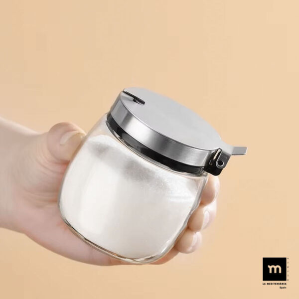 Portazucchero La Mediterránea Trasparente Argentato Vetro Acciaio 0,25 L 7 x 8,7 cm (24 Unità)
