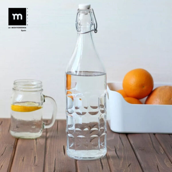 Bottiglia di Vetro La Mediterránea Trasparente Vetro 1 L (12 Unità)