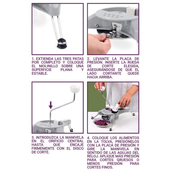 Tritatutto Manuale per Verdure Quttin Grigio Acciaio inossidabile 31 x 25,7 x 23 cm (6 Unità)