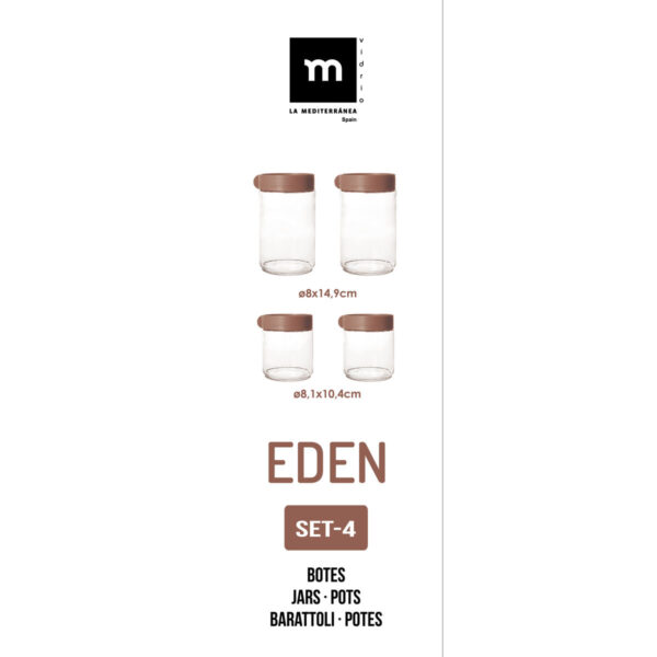 Set di Barattoli La Mediterránea Eden Vetro polipropilene 4 Pezzi (8 Unità)