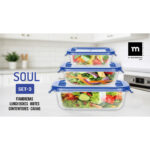 Set di scatole porta pranzo Inde Soul Rettangolare 1,04 L 3 Pezzi (8 Unità)