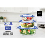 Set di scatole porta pranzo La Mediterránea Soul Azzurro Trasparente 3 Pezzi (8 Unità)