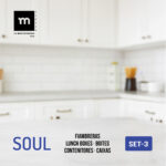 Set di scatole porta pranzo La Mediterránea Soul Azzurro Trasparente 3 Pezzi (8 Unità)