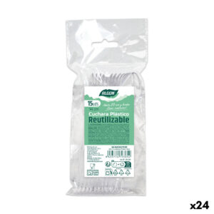 Set di cucchiai riutilizzabili Algon Trasparente 14 cm 15 Pezzi (24 Unità)