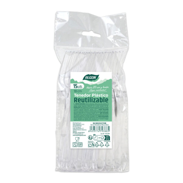 Set di forchette riutilizzabili Algon Trasparente 18 cm 15 Pezzi (24 Unità)