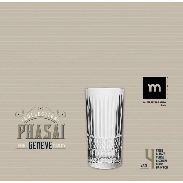 Bicchiere La Mediterránea Phasai geneve Trasparente Vetro 460 ml (24 Unità)