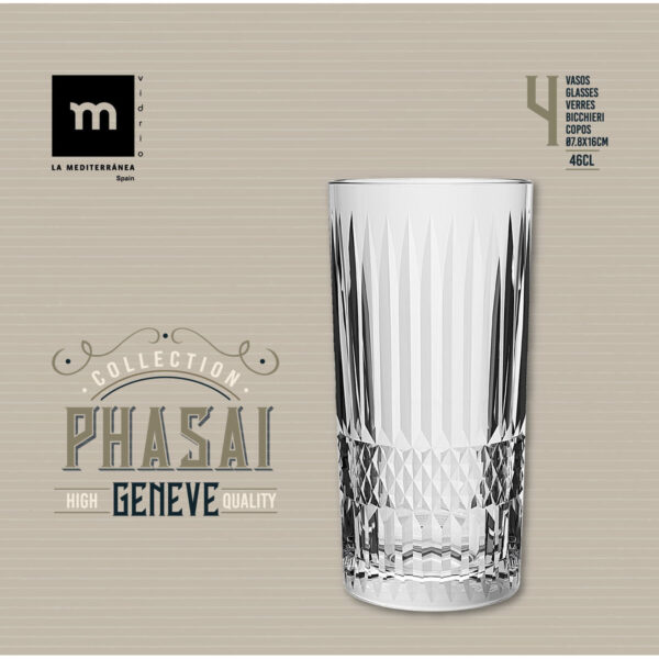 Bicchiere La Mediterránea Phasai geneve Trasparente Vetro 460 ml (24 Unità)