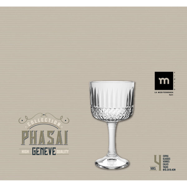 Calice La Mediterránea Phasai geneve Trasparente Vetro 500 ml (24 Unità)