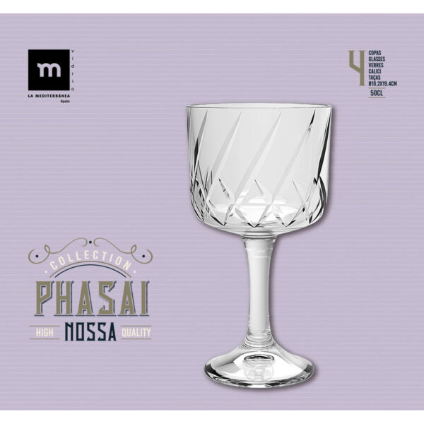 Calice La Mediterránea Phasai nossa Trasparente Vetro 500 ml (24 Unità)