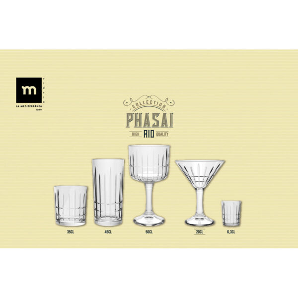 Bicchiere da cocktail La Mediterránea Phasai rio Trasparente Vetro 200 ml (24 Unità)