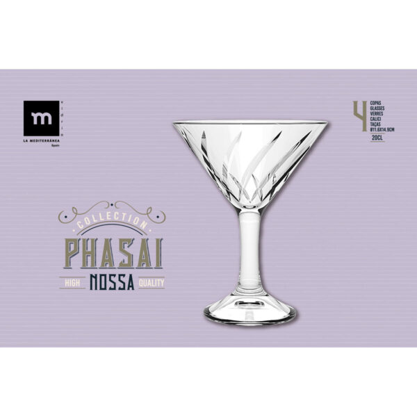 Bicchiere da cocktail La Mediterránea Phasai nossa Trasparente Vetro 200 ml (24 Unità)