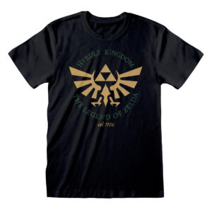 Maglia a Maniche Corte Unisex The Legend of Zelda Hyrule Kingdom Crest Nero