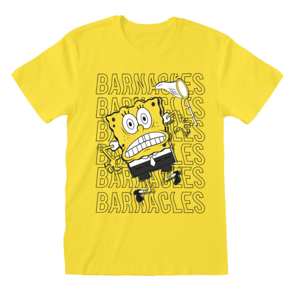 Maglia a Maniche Corte Unisex Spongebob Barnacles Giallo