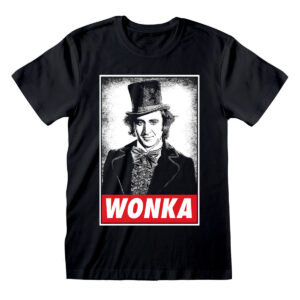 Maglia a Maniche Corte Unisex Willy Wonka Wonka Nero