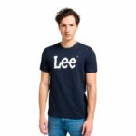 Maglia a Maniche Corte Uomo Lee Wobbly Logo Tee Blu Marino