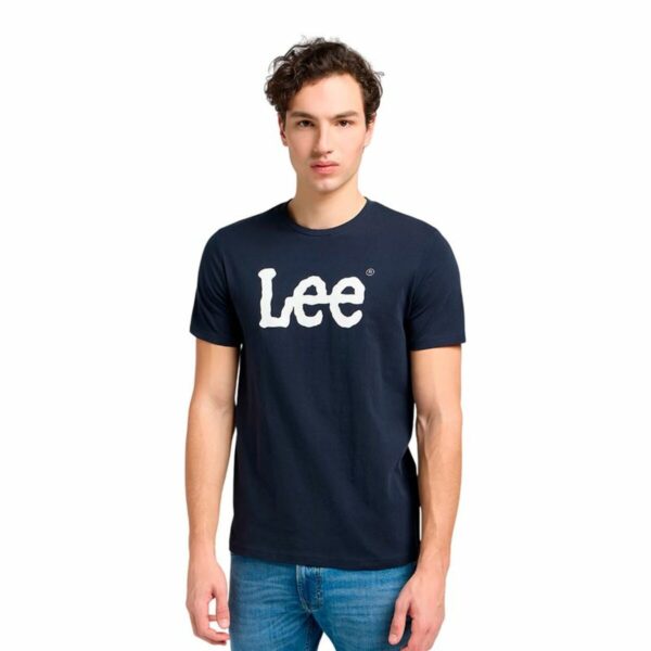 Maglia a Maniche Corte Uomo Lee Wobbly Logo Tee Blu Marino