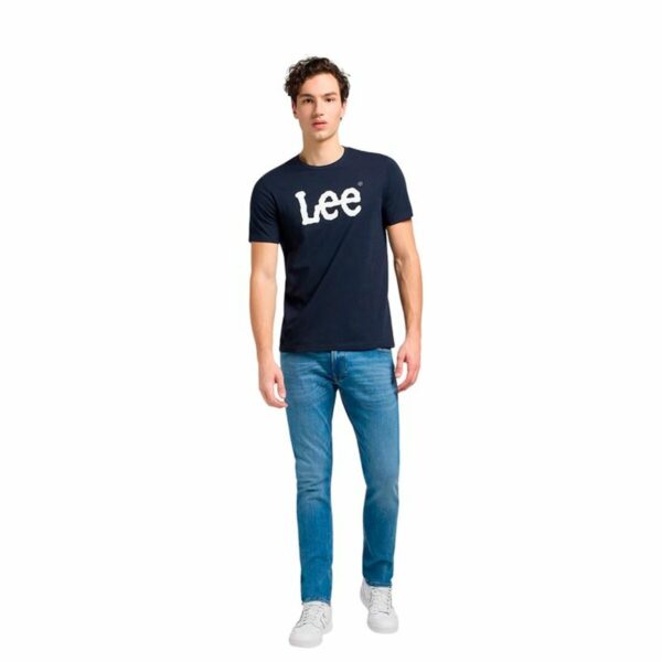 Maglia a Maniche Corte Uomo Lee Wobbly Logo Tee Blu Marino