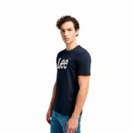 Maglia a Maniche Corte Uomo Lee Wobbly Logo Tee Blu Marino