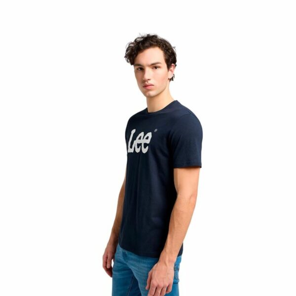 Maglia a Maniche Corte Uomo Lee Wobbly Logo Tee Blu Marino