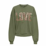 Felpa senza Cappuccio Donna Only Only Onlkatya L/S Love Oliva