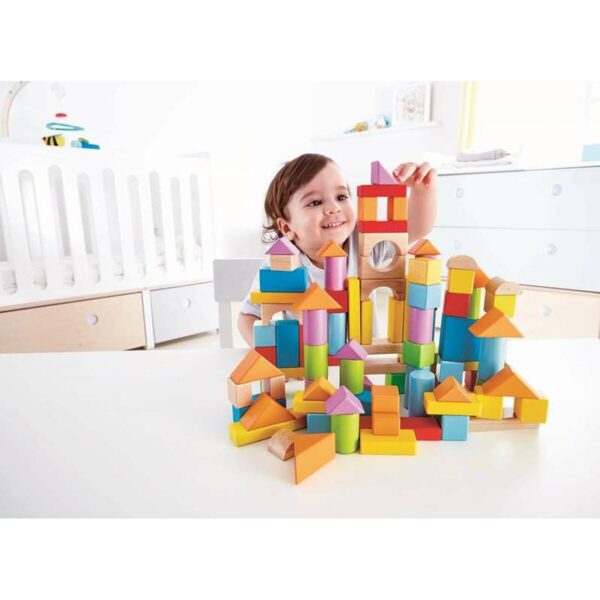 Gioco di Costruzioni con Blocchi Hape 101 Pezzi 27 x 22 x 13 cm