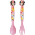 Servizio di Posate Minnie Mouse CZ11401 Rosa Plastica 2 Pezzi