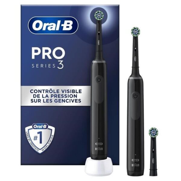 Spazzolino da Denti Elettrico Oral-B Pro 3 3900 Nero (2 Unità)